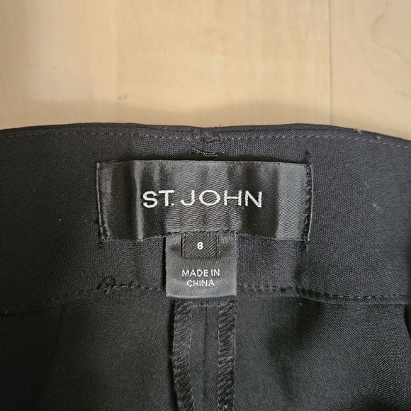 St. John Womens Classic Straight Leg Black Stretch Wool Pants Trousers size 8 - Picture 7 of 8